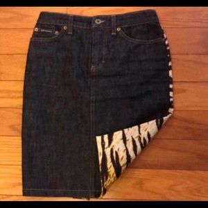 Dolce & gabbana leopard print denim skirt